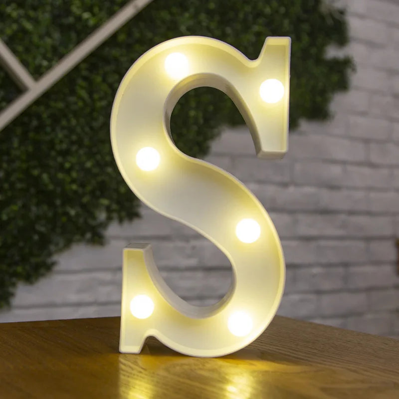 alphabet led light lamp (plus hearts + numbers + symbols)