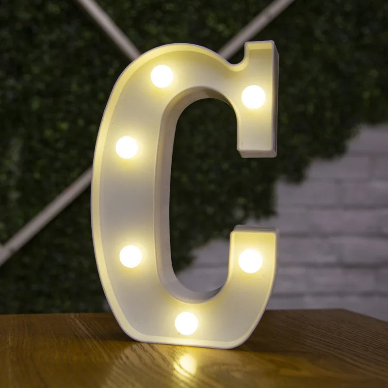 alphabet led light lamp (plus hearts + numbers + symbols)