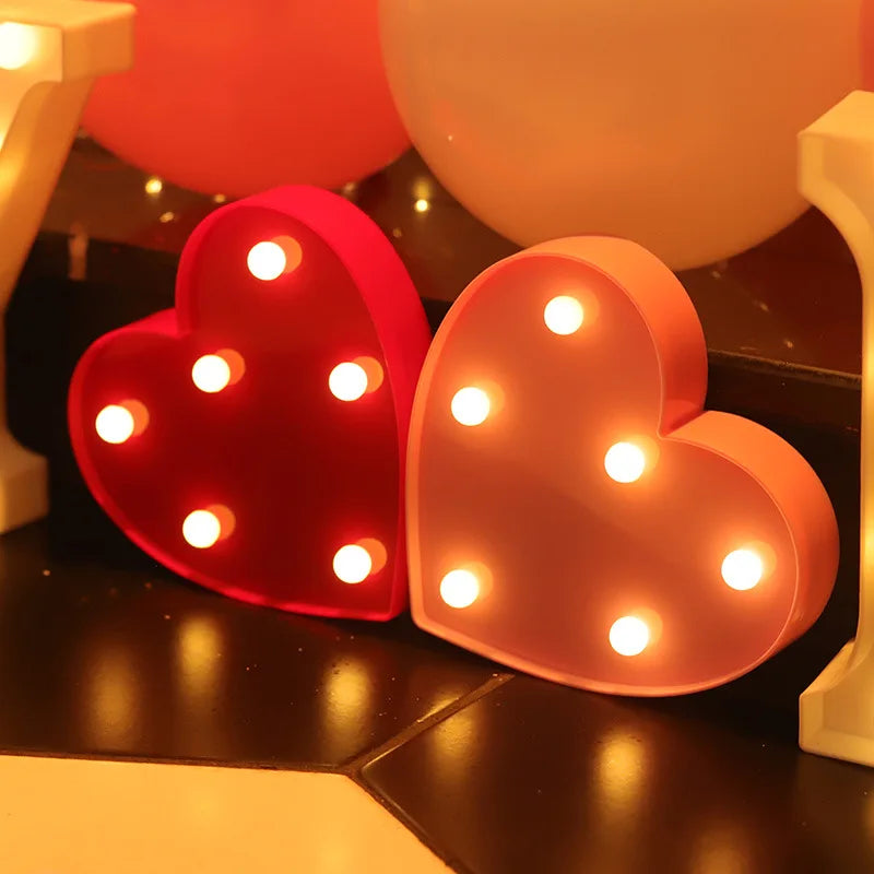 alphabet led light lamp (plus hearts + numbers + symbols)