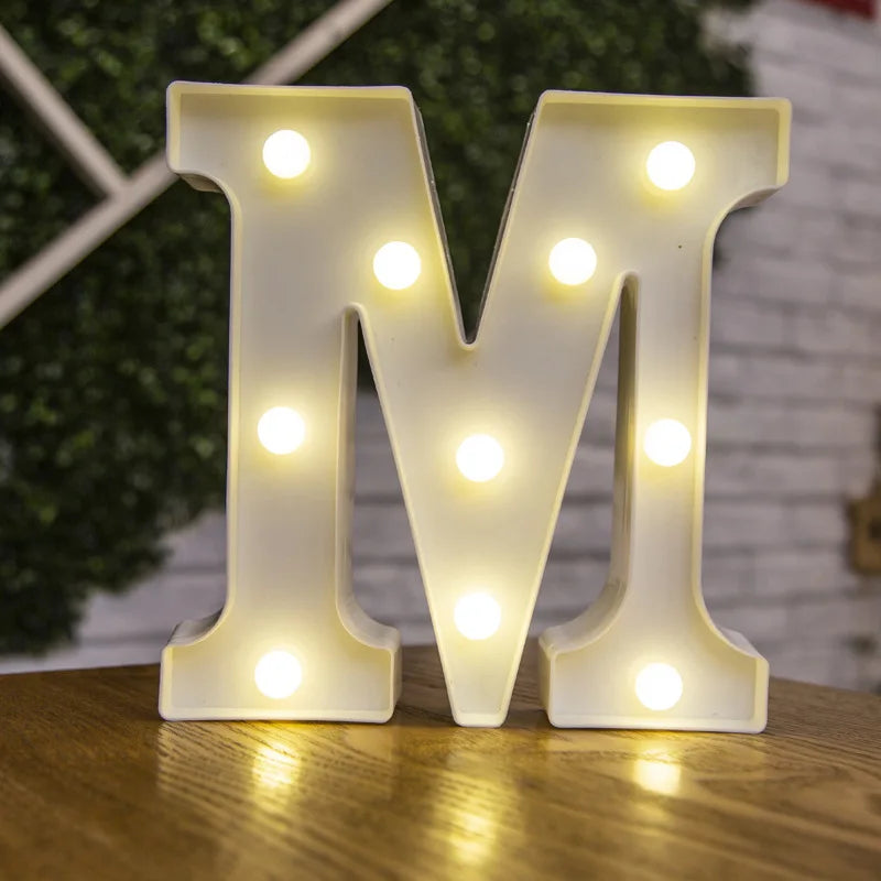 alphabet led light lamp (plus hearts + numbers + symbols)