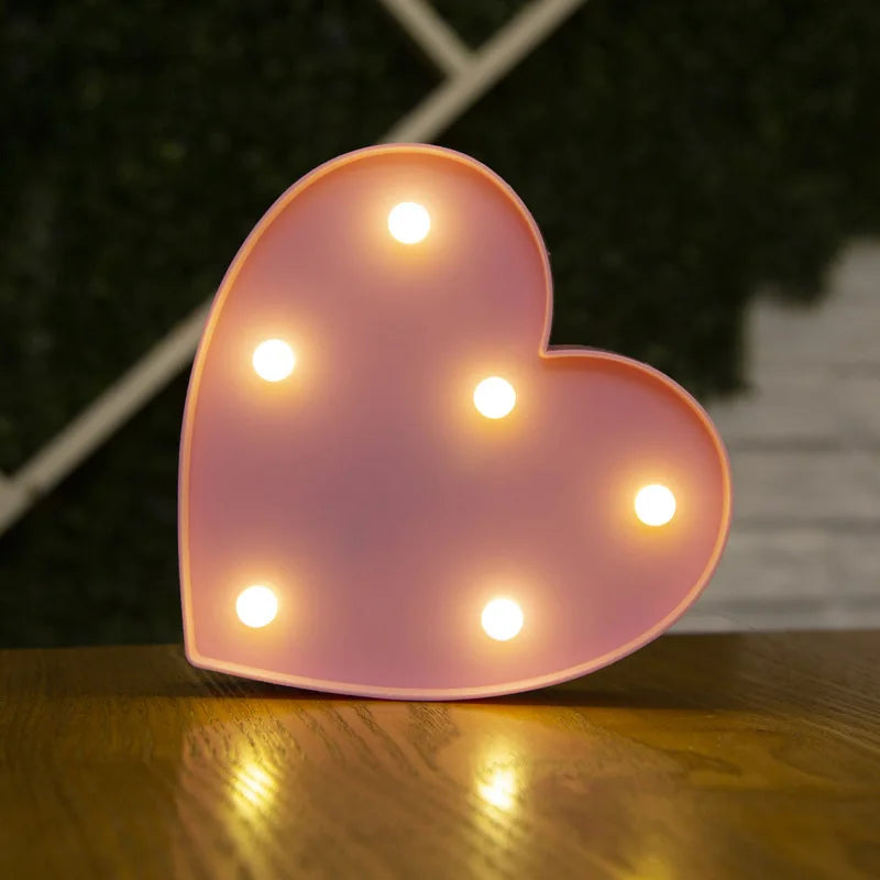 alphabet led light lamp (plus hearts + numbers + symbols)