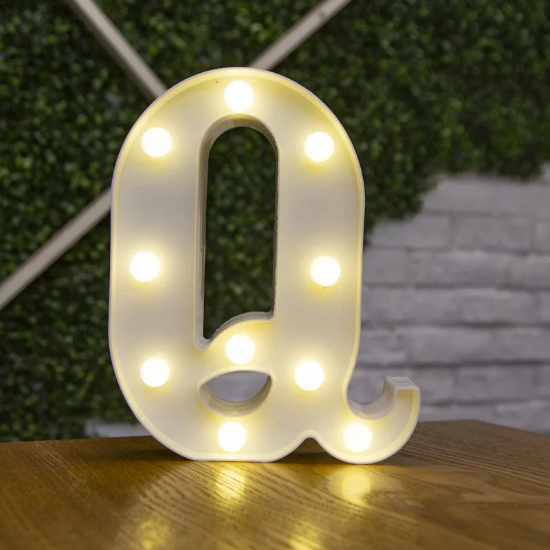 alphabet led light lamp (plus hearts + numbers + symbols)