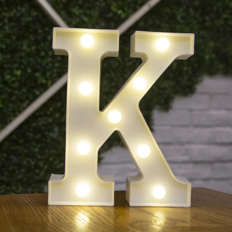 alphabet led light lamp (plus hearts + numbers + symbols)