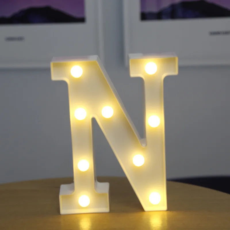 alphabet led light lamp (plus hearts + numbers + symbols)