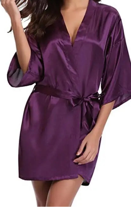 short silk robe