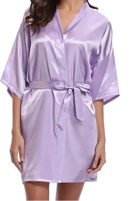 short silk robe