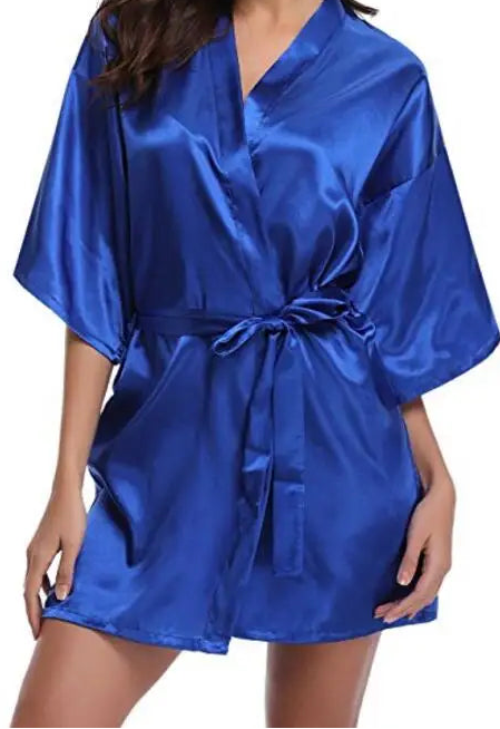short silk robe
