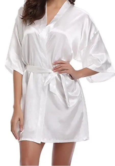 short silk robe