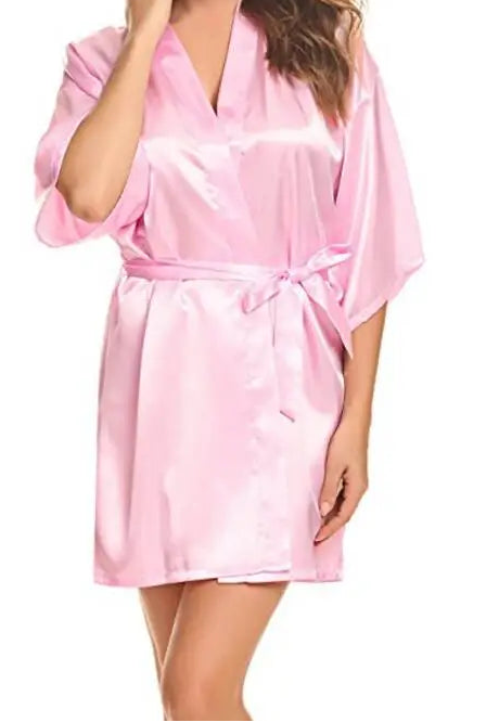 short silk robe