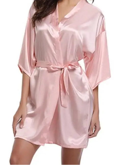 short silk robe