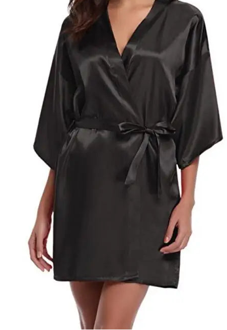 short silk robe