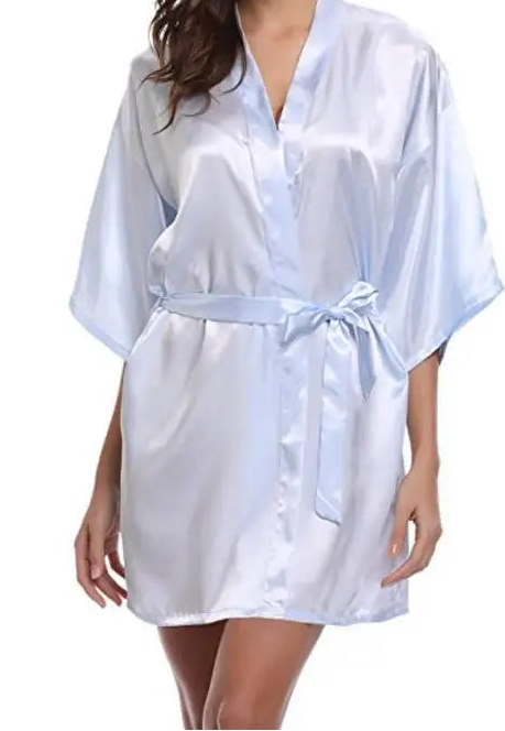 short silk robe