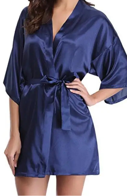 short silk robe