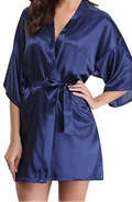 short silk robe