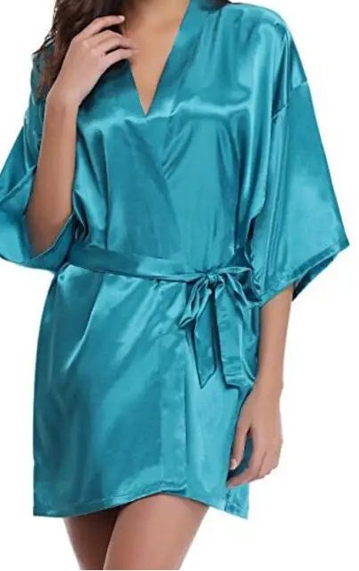 short silk robe