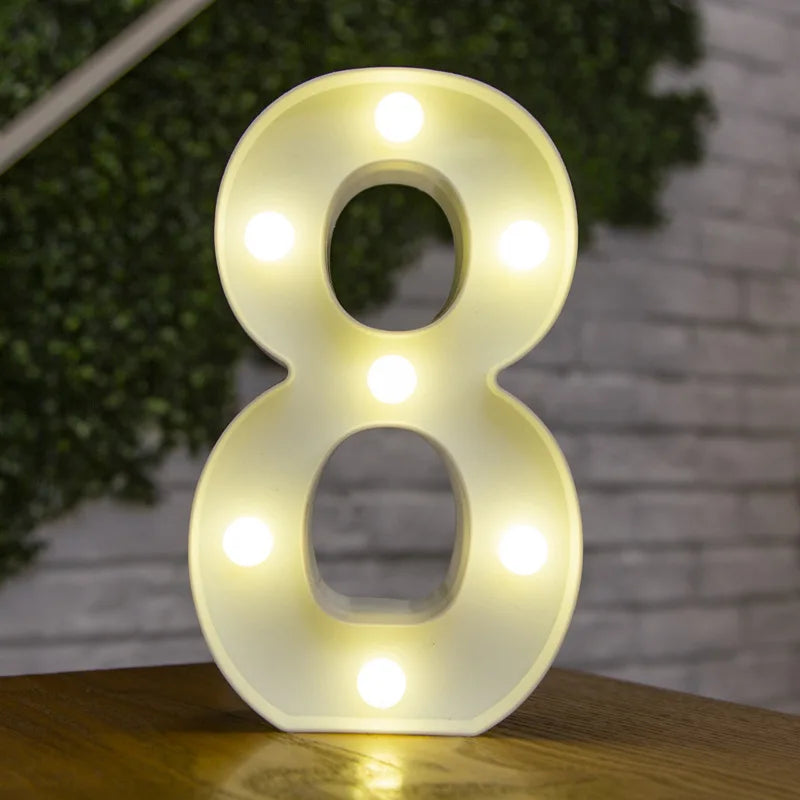 alphabet led light lamp (plus hearts + numbers + symbols)