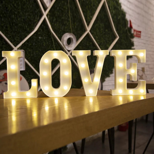 alphabet led light lamp (plus hearts + numbers + symbols)
