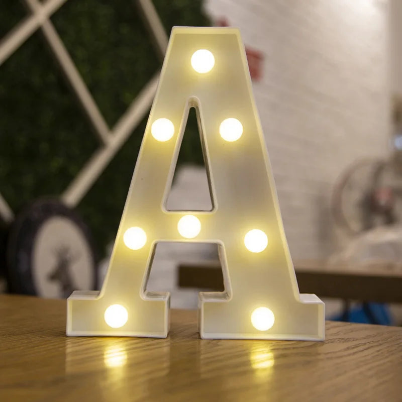 alphabet led light lamp (plus hearts + numbers + symbols)