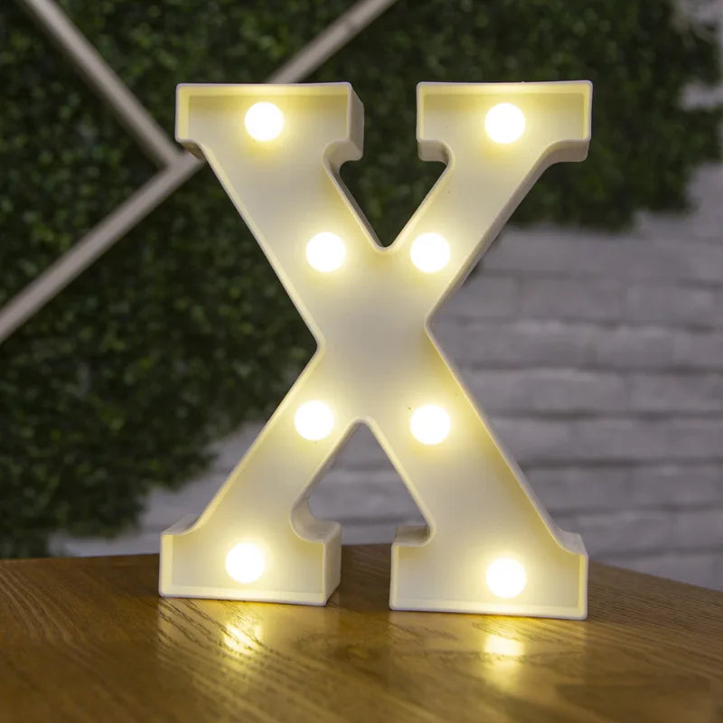 alphabet led light lamp (plus hearts + numbers + symbols)