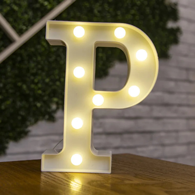 alphabet led light lamp (plus hearts + numbers + symbols)