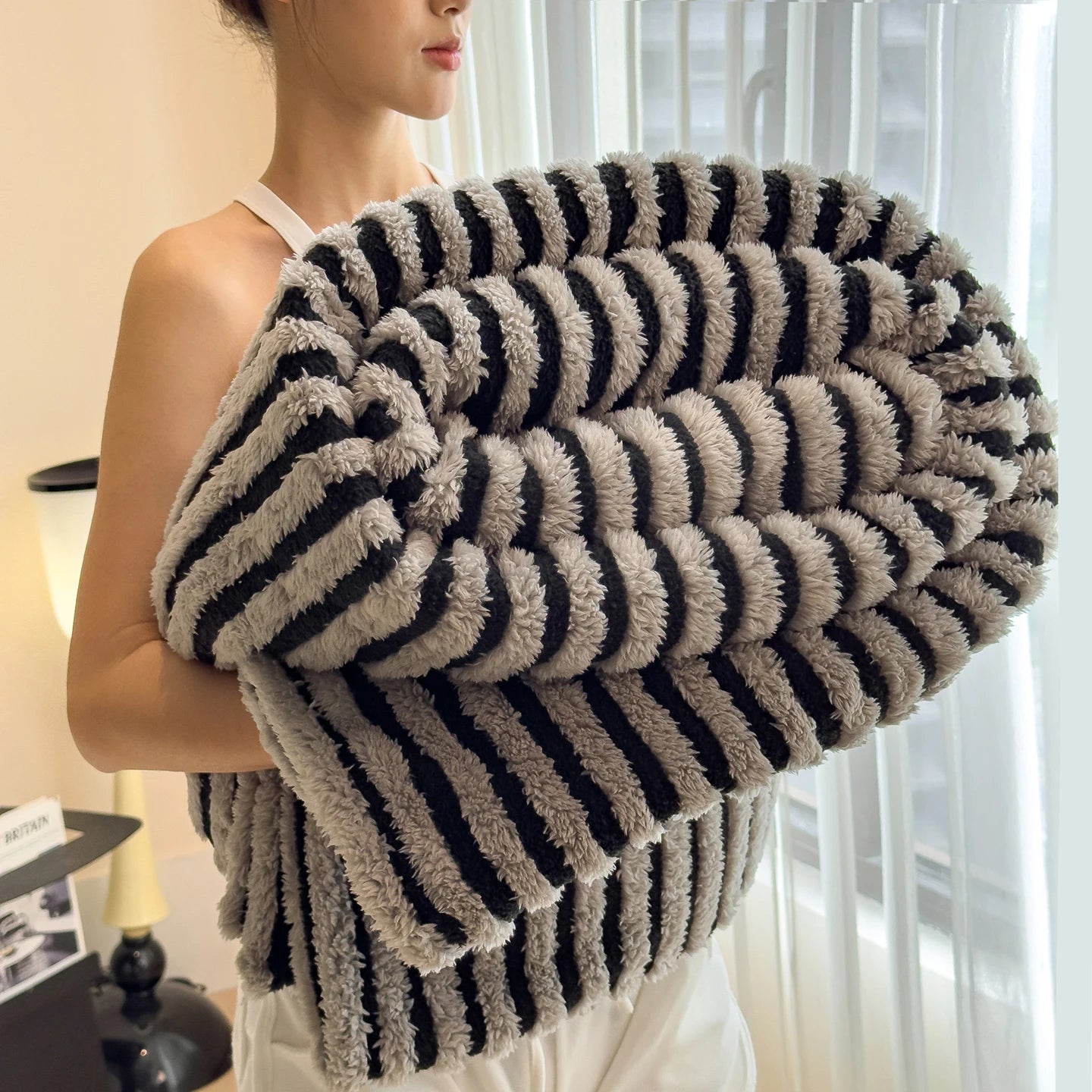 striped throw blanket