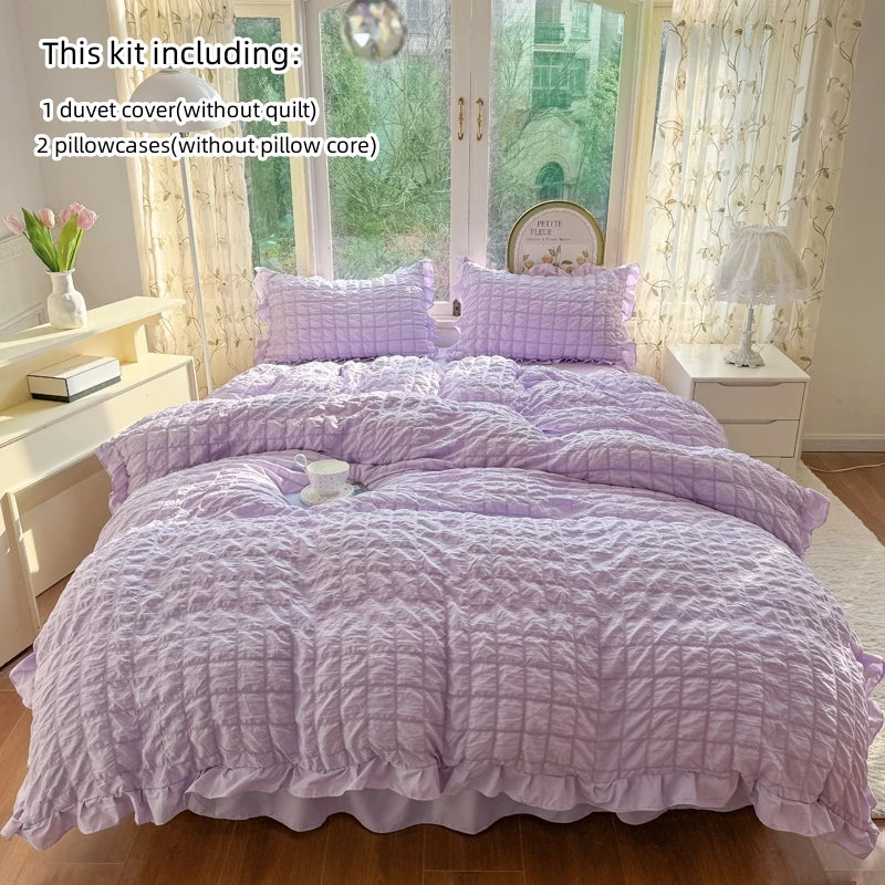 waffle lace duvet bedding
