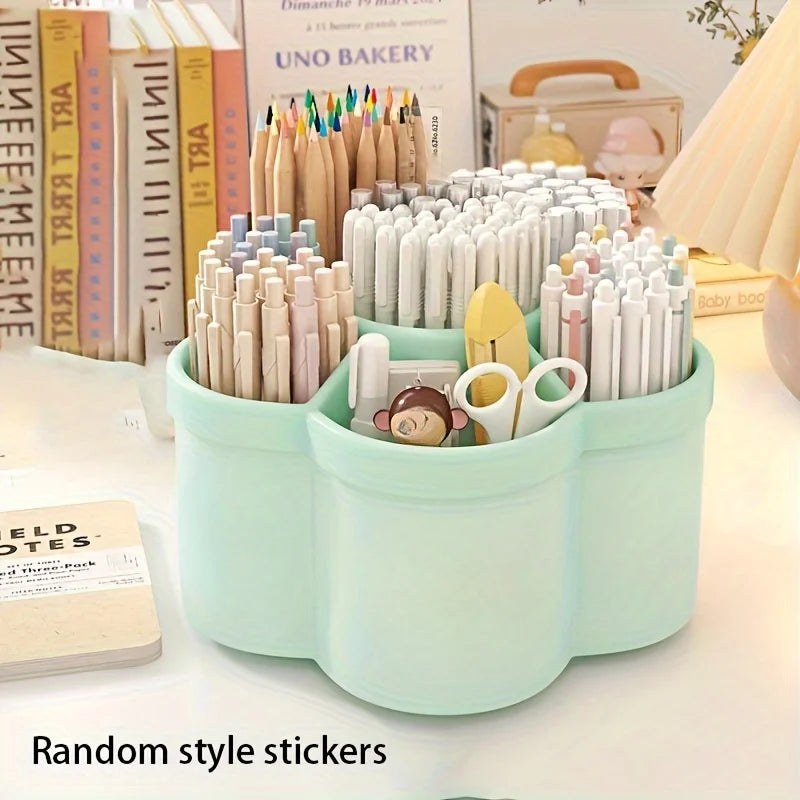 flower rotating desk organizer