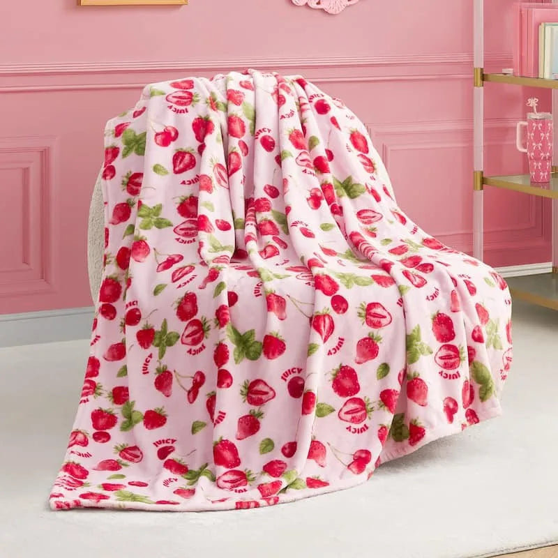 strawberry plush blanket