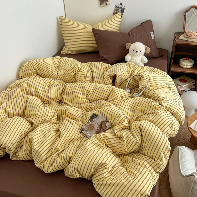 stripey duvet sheet set