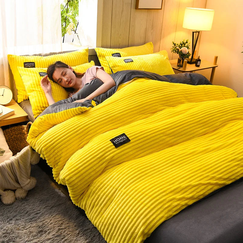 fuzzy corduroy duvet cover set