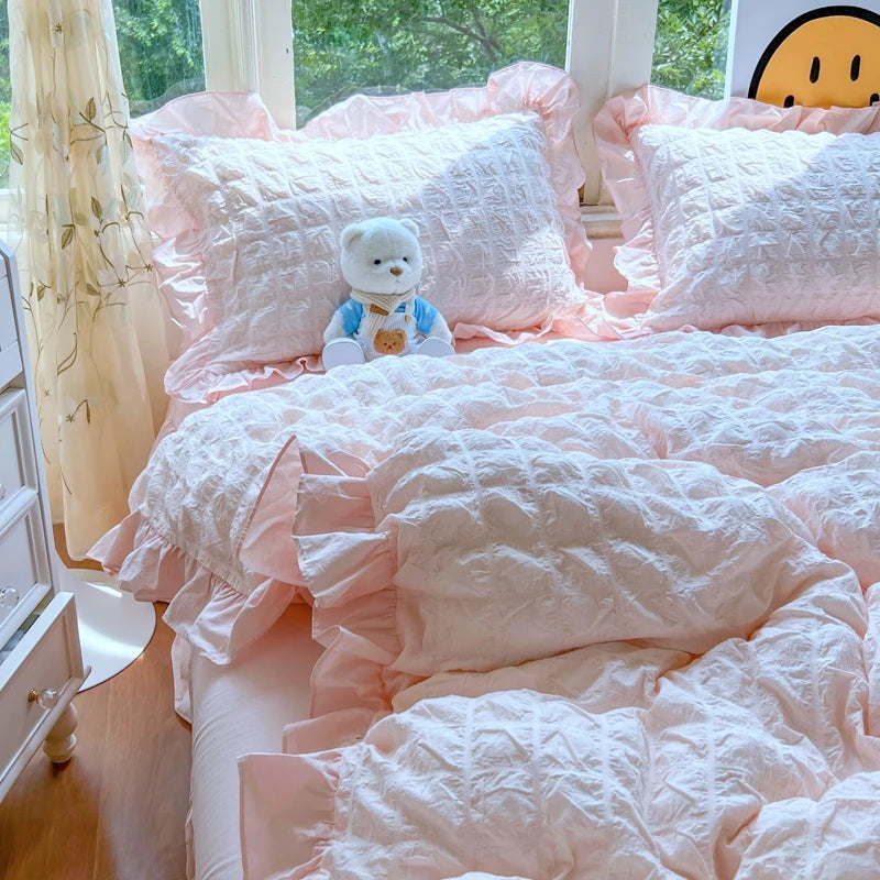 waffle lace duvet bedding