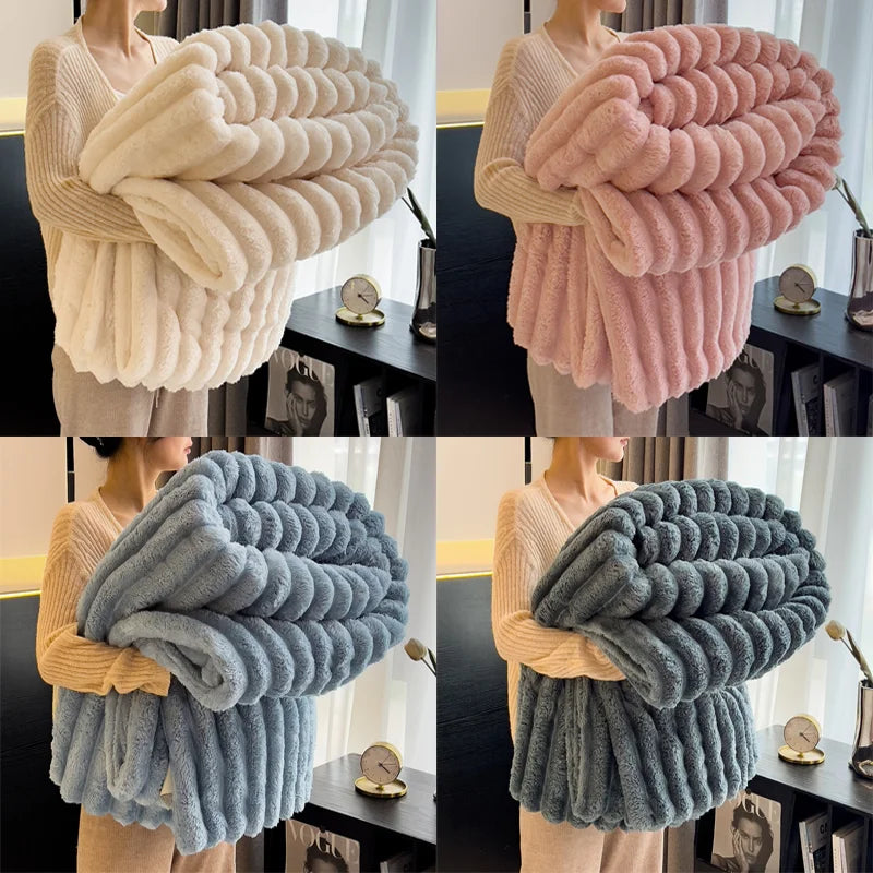 textured stripes throw blanket