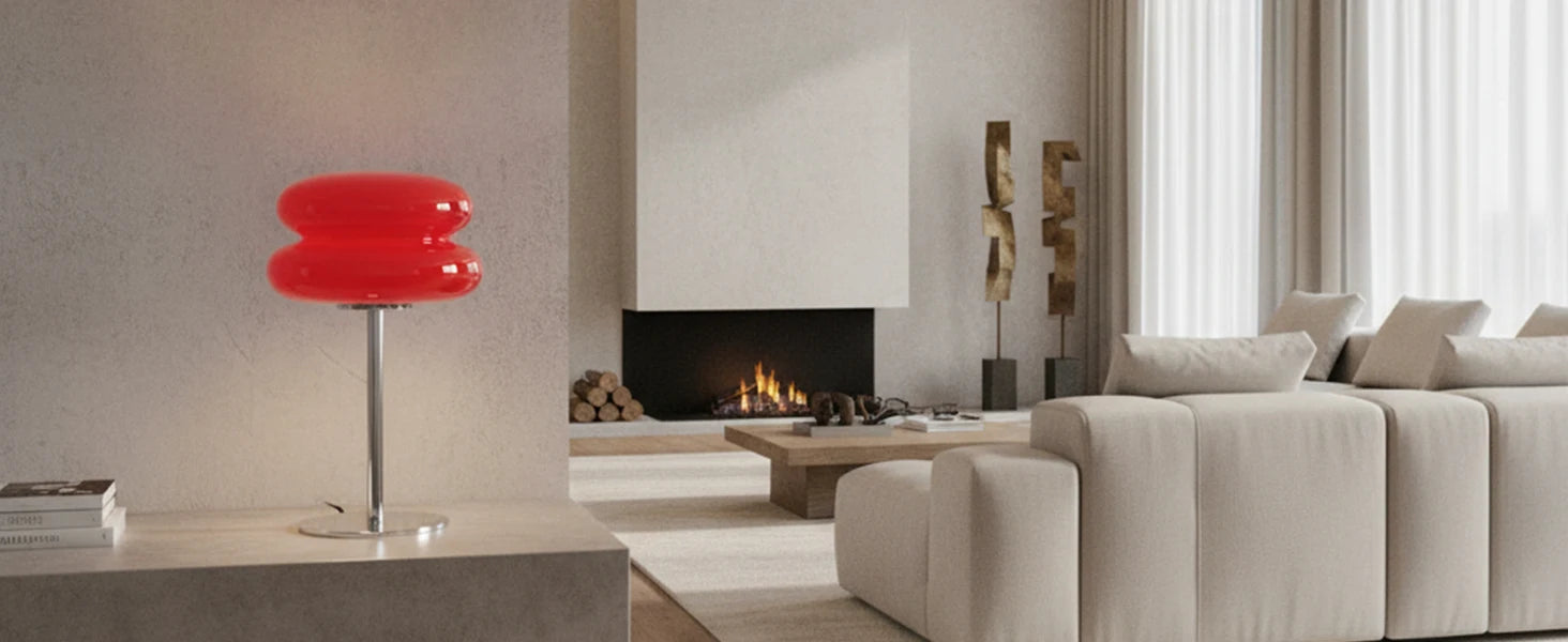 double ring glass table lamp