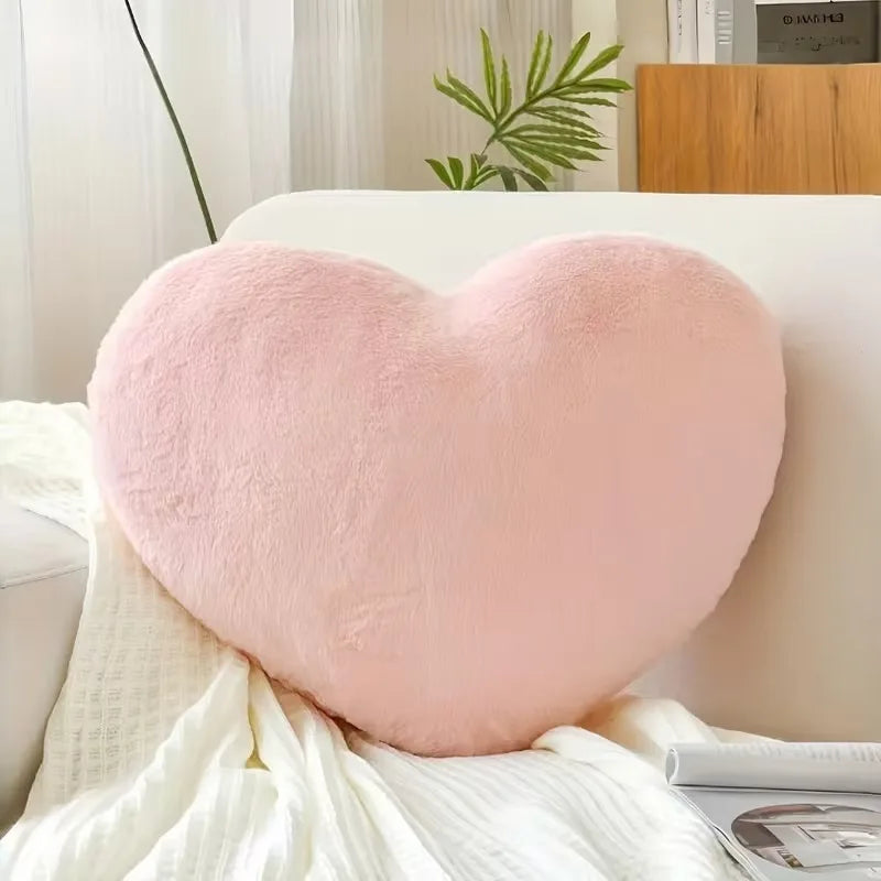 plush pink heart pillow