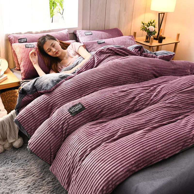 fuzzy corduroy duvet cover set