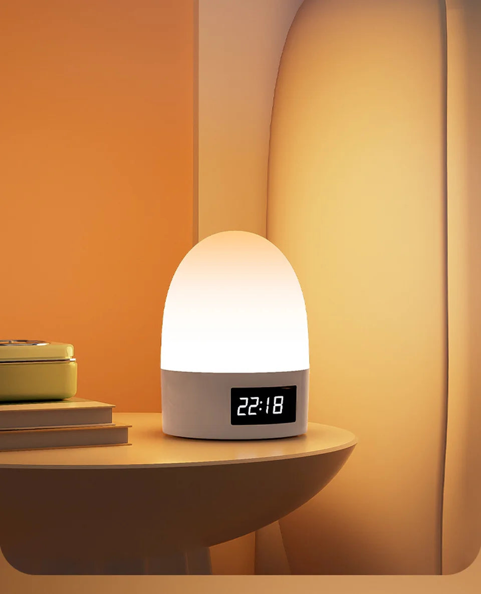 rechargeable wireless bedside lamp with time