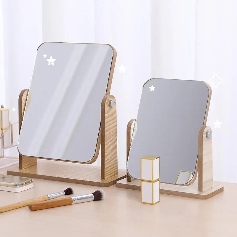 double rotating mirror - wood