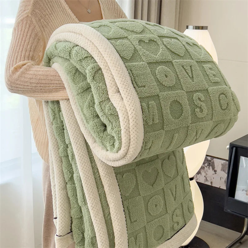 carved velvet plush blanket