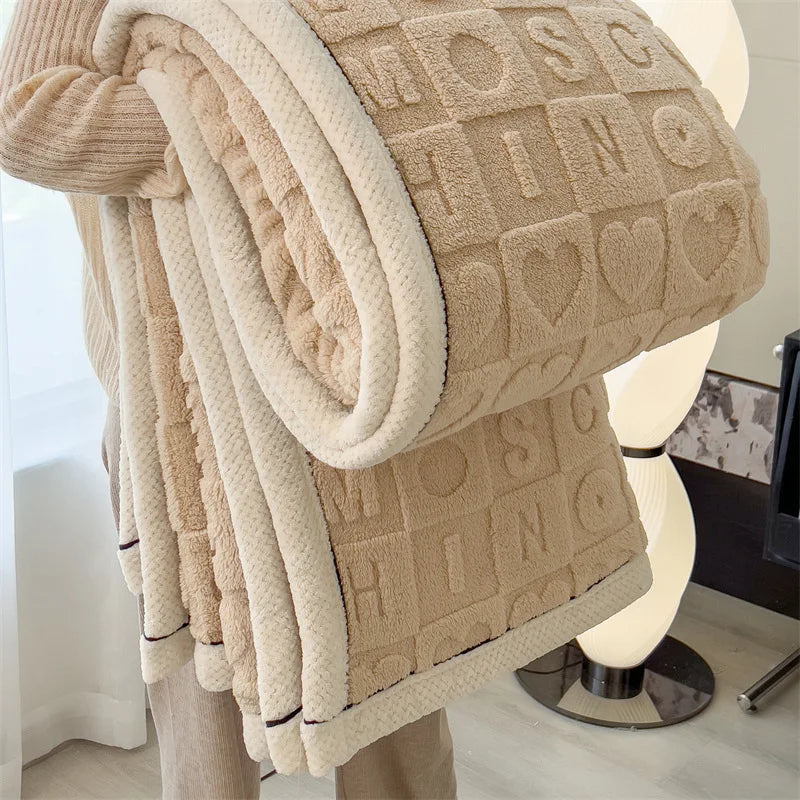 carved velvet plush blanket