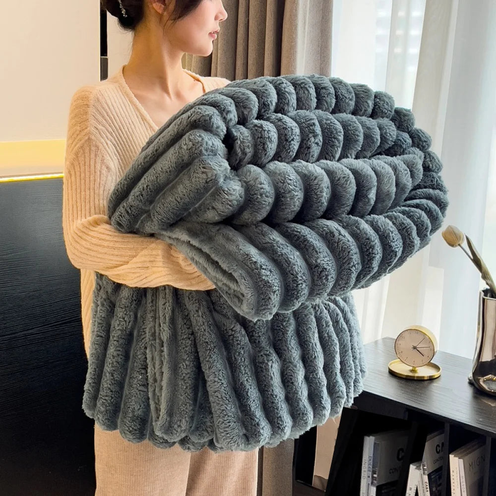 textured stripes throw blanket