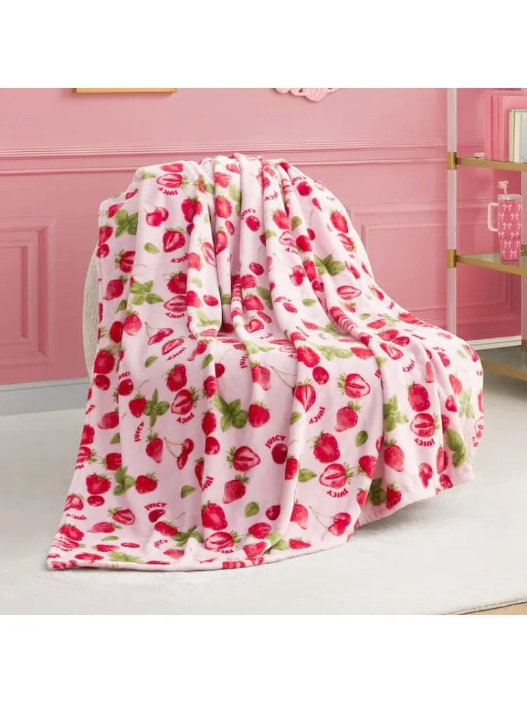 strawberry plush blanket