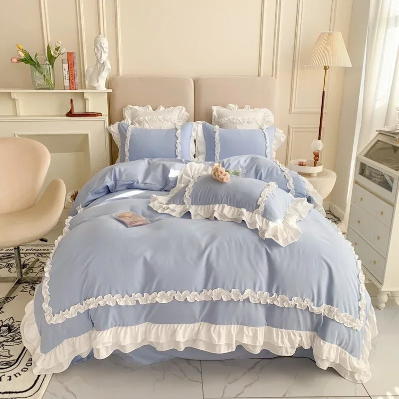 double lace ruffle duvet sets