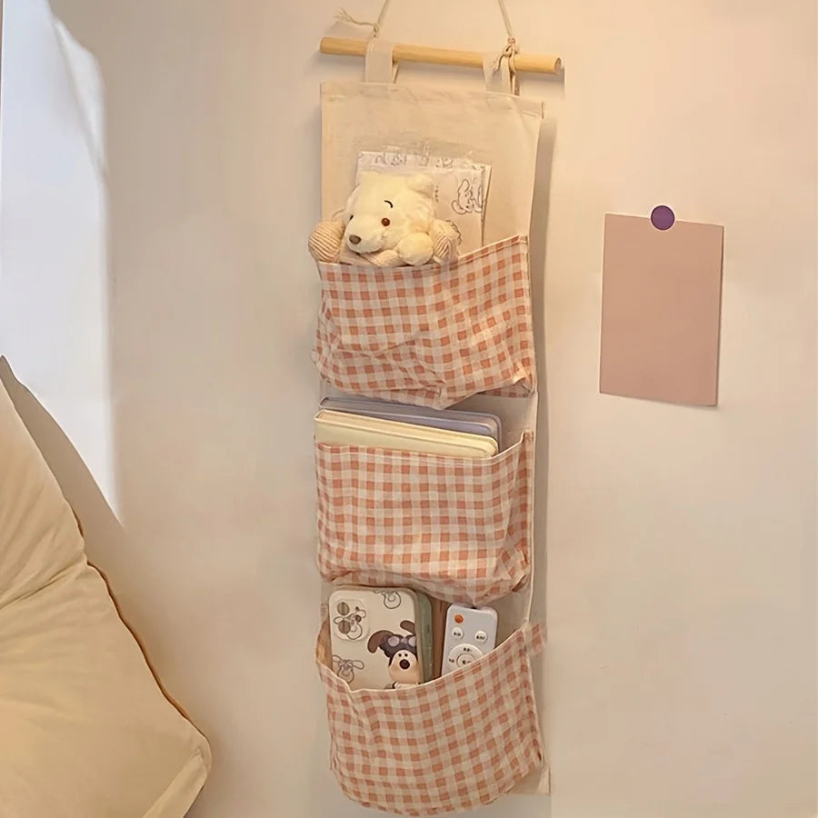 pink wall storage tote