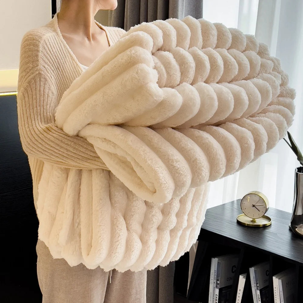 textured stripes throw blanket