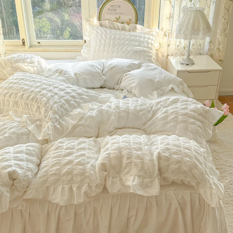 waffle lace duvet bedding