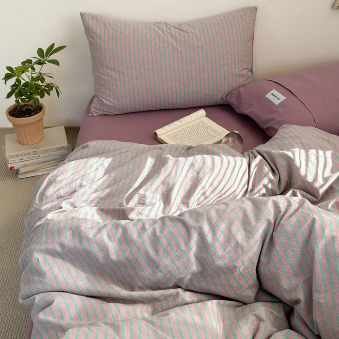 plain stripes duvet sets