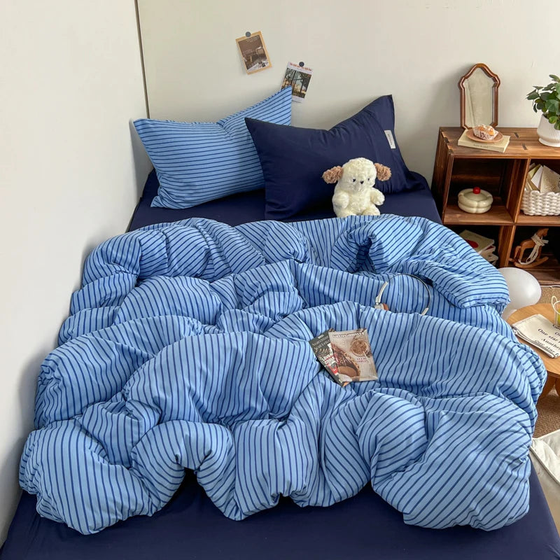 stripey duvet sheet set