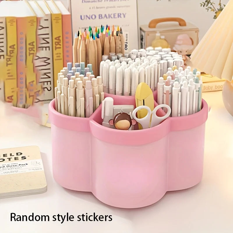 flower rotating desk organizer