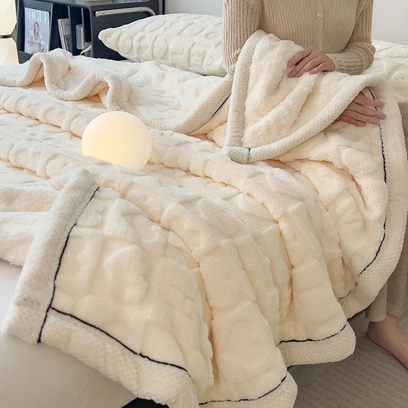 carved velvet plush blanket