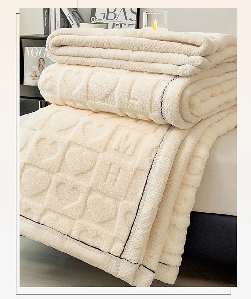 carved velvet plush blanket
